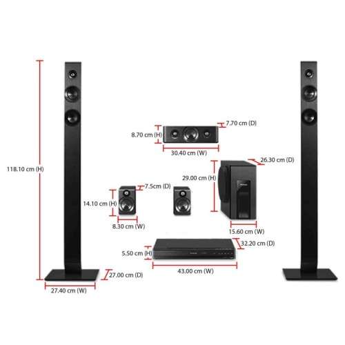 *STARTING @R1*DEMO Panasonic 5.1CH DYNAMIC BASS, 5.1 TALL BOY HOME THEATRE SYSTEM*R5500**