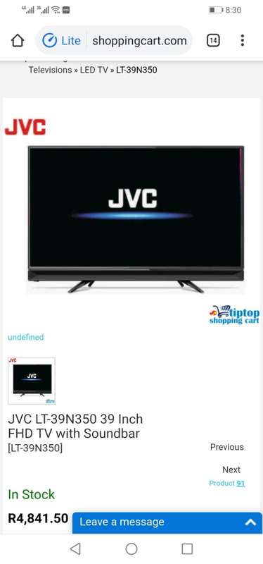 ***DEMO JVC 39" LED FLAT SCREEN TV WITH BUILT IN SOUND BAR***