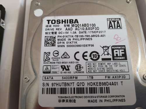 ******FREE FREIGH AND FREE GIFT***3 X 1TB TOSHIBA LAPTOP HARD DRVIES)** YOU BIDDING ON ALL 3****