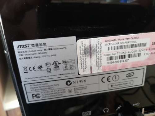 *ONCE OFF OFFER*MSI ALL IN ONE PC, 1TB HDD, W10,WIFI, DVD, USB*** NEW KEYBOARD AND MOUSE**FREE GIFT*