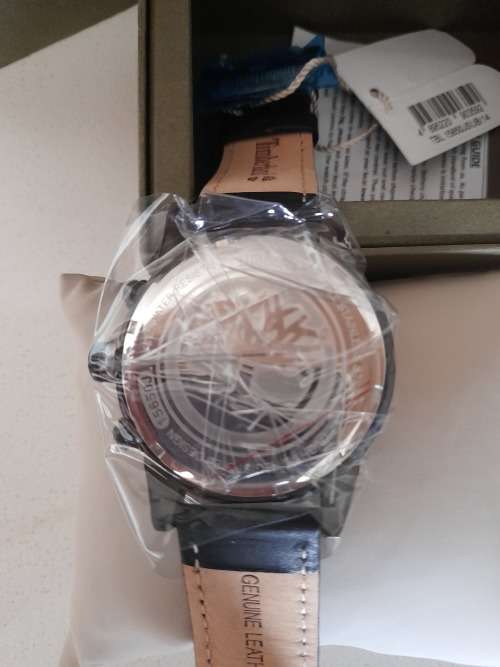 **FREE FREIGHT**BRAND NEW TIMBERLAND CLARKSBURG WATCH, GOLD DIAL, BLACK LEATHER STRAP*IN BOX**R3500