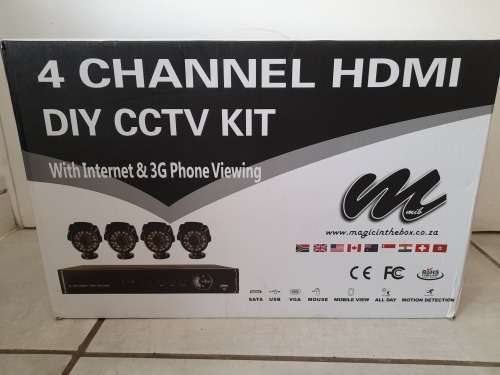 ***BRAND NEW COMPLETE MIB COLOUR CCTV SYSTEM**4 CH, HDMI, REMOTE, MOUSE RECORDER, PHONE VIEWING**