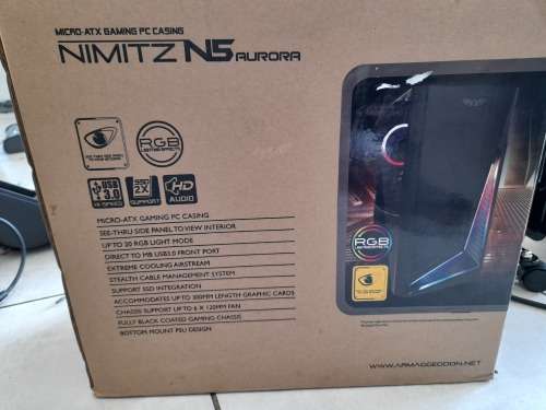 *MONTH END DEAL**Brand New Armaggeddon Nimitz N5 Aurora Micro-ATX Gaming Case (No Fans) - Black**