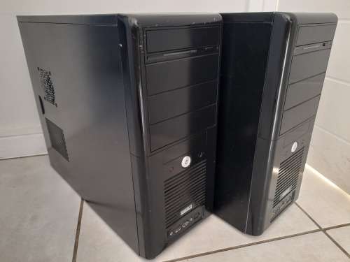 *ONCE OFF**STORE CLEARANCE SALE**2 X GIGABYTE PC CHASIS WITH DVD WRITERS**ONE BID FOR BOTH**