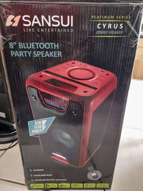 **BRAND NEW Sansui CYRUS Platinum Series 8` Party Speaker -RED DB60W**ABSOLUTLY AMAZING SOUND**R1999