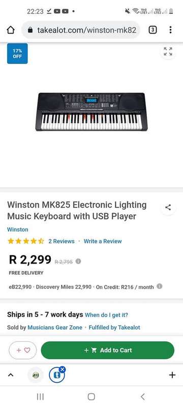 *SNAP FRI DEAL*Brand New Winston 61 Key Lighting Electronic Music Keyboard**FREE STAND** R2300***
