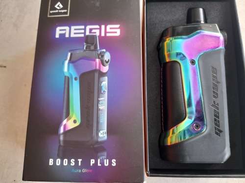 *NEW YEARS SPECIAL**GEEK VAPE AEGIS BOOST PLUS, USED A FEW TIMES IN BOX WITH CHARGER AND ONE LIQUID*