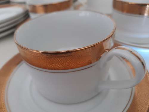 *HIGH VALE RARE COLLECTION 24ct GOLD RIM `GARY BARR` `VERSAILLES` COLLECTION PORCELAIN (FINE CHINA)