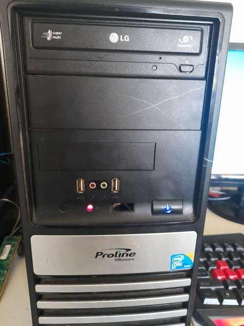 *DESKTOP PC SET UP*PROLINE TOWER WITH PVIEW 19INCH SCREEN, GAMING KEYBOARD/MOUSE, SPEAKERS ETC**