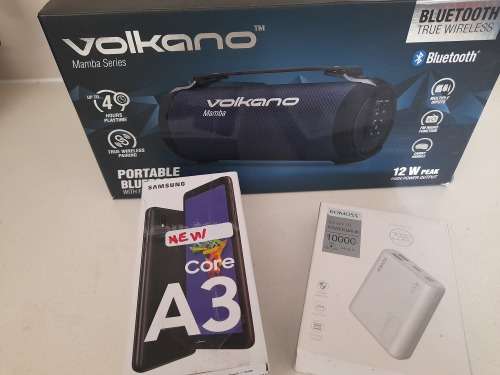*AWESOME COMBO DEAL*BRAND NEW SAMSUNG A3 CORE+VOLKANO BT SPEAKER+10 000MAH POWER BANK*1 BID FOR ALL*