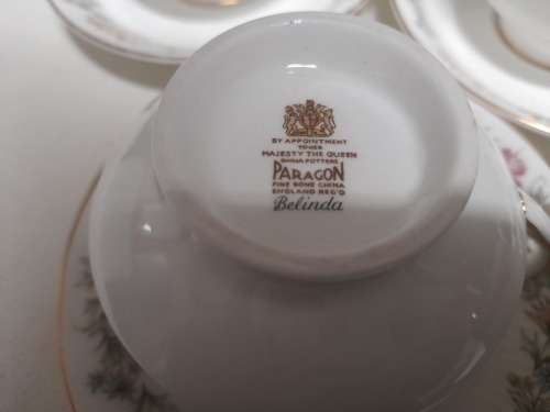 **POSSIBLE HIGH VALUE CHINA*BEAUTIFULL 18PC PARAGON BELINDA TEA SET, GOLD PLATED RIM?*