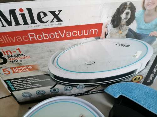 *WOW*LIKE NEW MILEX INTELLIVAC ROBOT 3IN1 VAC,MOP,SWEEP, WITH REMOTE/ATTACHMENTS IN BOX*R5000 RETAIL