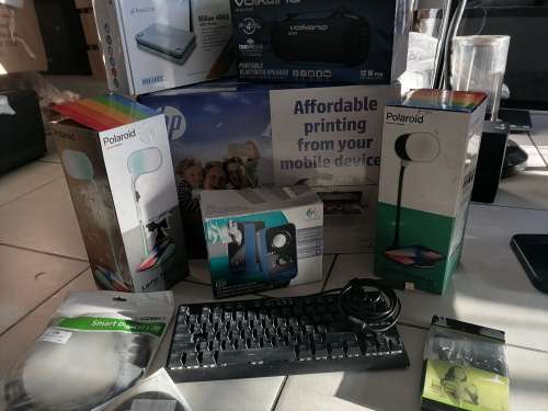 *MASSIVE MONTH END*BULK LOT OF PRINTER,BT SPEAKER,ROUTER,TOUCH LIGHT/CHARGER,KEYBOARD,SPEAKERS ETC**