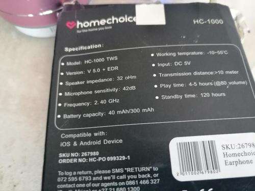 ***LIMITED OFFER**COMBO DEAL**BRAND NEW HOMECHOISE BT BUDS PLUS BT SPEAKER*ONE BID FOR BOTH**