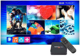 New MX Pro 4K UHD 5G TV box, remote, cable in box