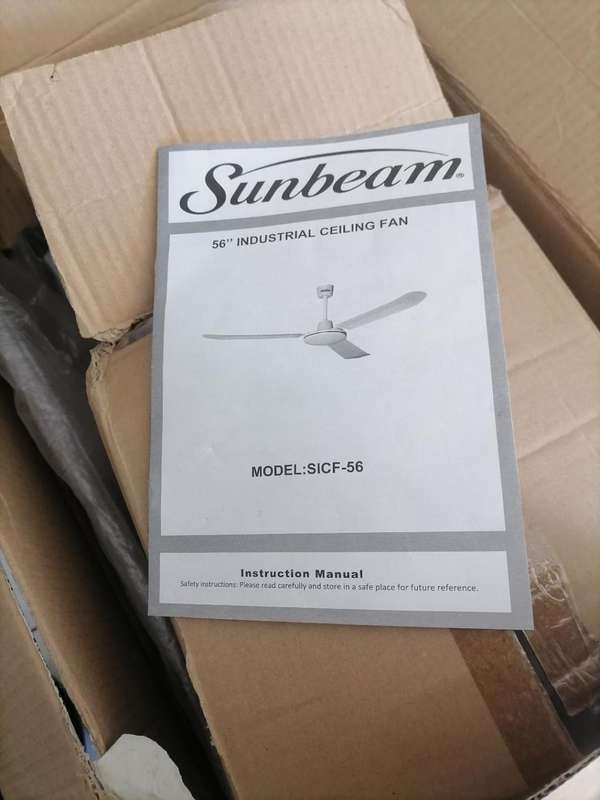 *LIMITED OFFER*R30 FREIGHT*NEW SUNBEAM 56 INCH INDUSTRIAL CEILING FAN WITH WALL CONTROL IN BOX*