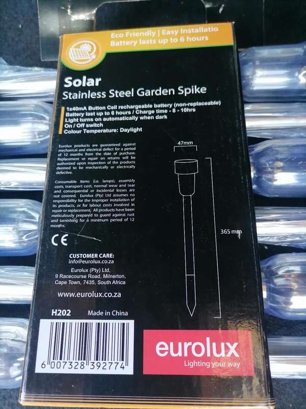 *WEEKEND DEAL*R20 FREIGHT*BULK LOT OF 2 X 6 PACK NEW EUROLUX SOLAR LIGHTS*ONE BID FOR ALL 12**