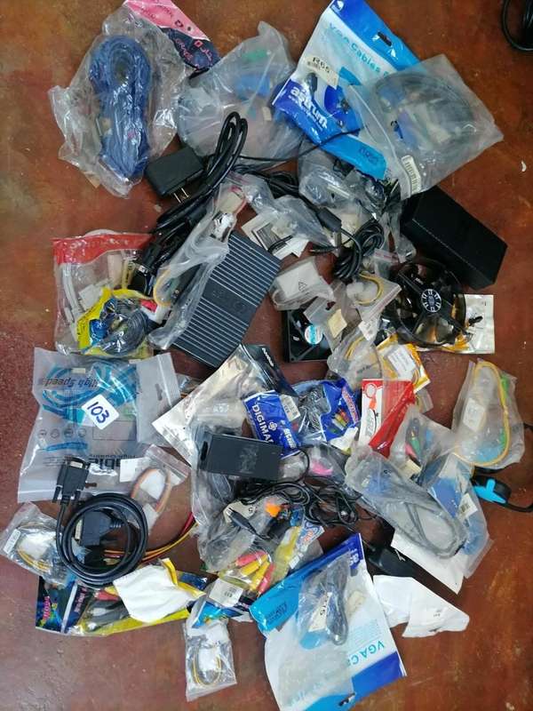 *COMPUTER SHOP LIQUIDATION*HUGE LOT OF NEW AND USED PC CABLES,ADAPTERS AND LOTS MORE