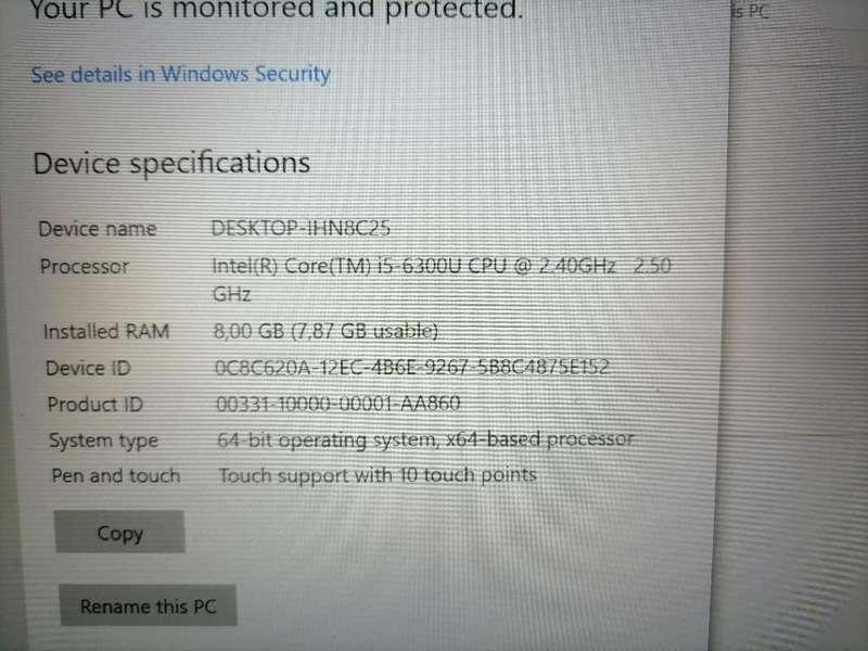 i5 TOUCH SCREEN LENOVO T460 6TH GEN, 8GB RAM, 1TB HDD, BATTERY 100%,ORIGINAL CHARGER