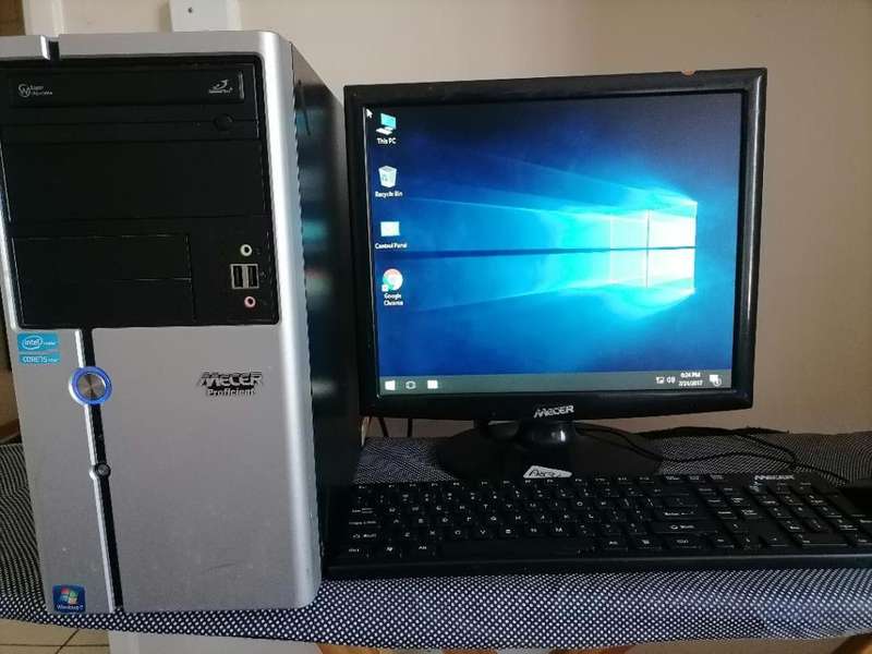 i5 MECER PROFICIENT DESKTOP*4GB RAM,500GB HDD,W10*FREE SCREEN, KEYBOARD MOUSE,DUAL POWER CORD*