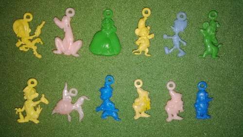 Vintage Disney Character Plastic Charms Lot Of 12