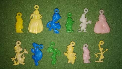 Vintage Disney Character Plastic Charms Lot Of 12