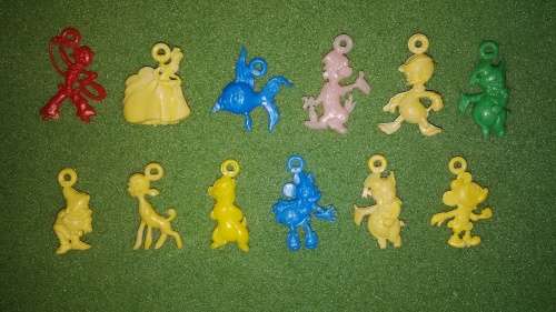 Vintage Disney Character Plastic Charms Lot Of 12
