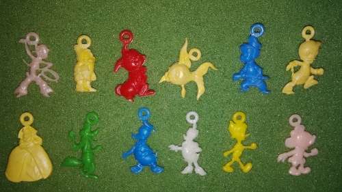 Vintage Disney Character Plastic Charms Lot Of 12