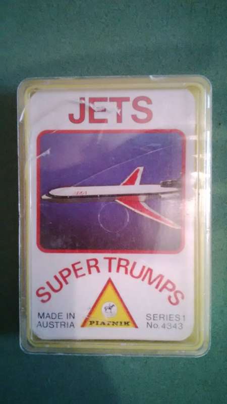 Piatnik Super Trumps ,Jets , Vintage Card Game , Series 1 ,No.4343 Made In Austria