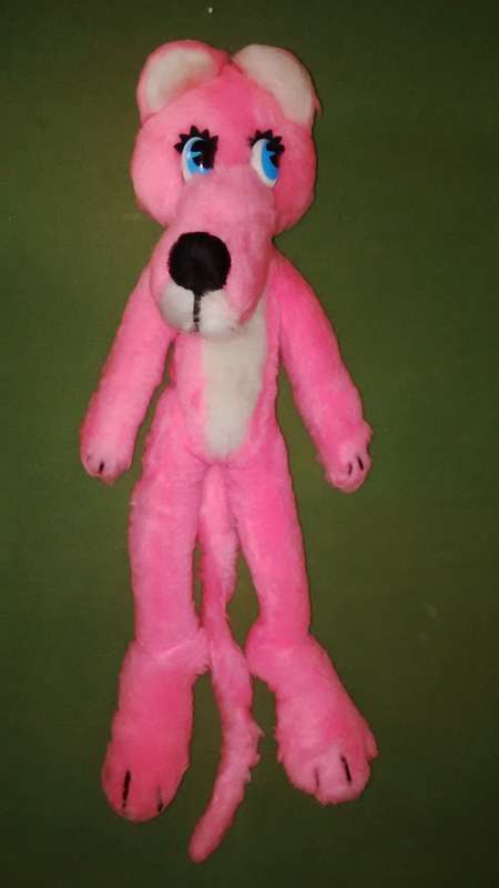 Vintage Pink Panther Plush Stuffed Doll Soft Toy In Mint Condition , Roughly 49cm In Length