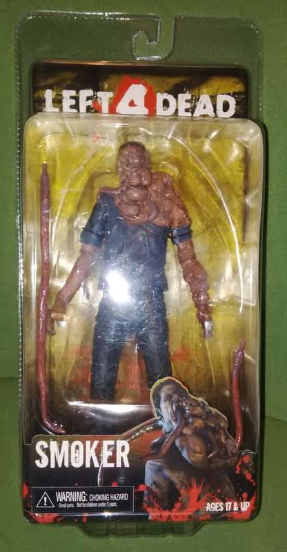 Left 4 Dead ,Smoker Poseable Action Figure M.I.B With Poseable Tounges ,NECA ,Player Select