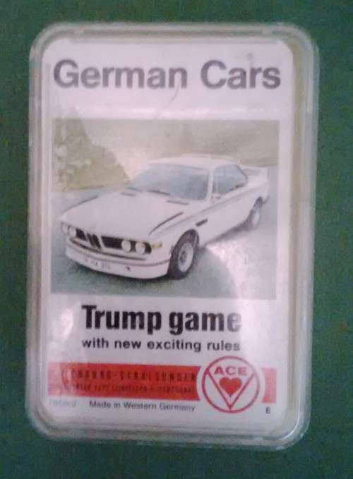 Vintage Ace Trump Card Game, German Cars ,7658/2 Made In Western Germany