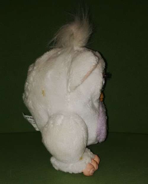 Furby, 2005 Tiger Electronics, White With Belly and Lilac Color Eyes ,Hasbro, Works Perfectly
