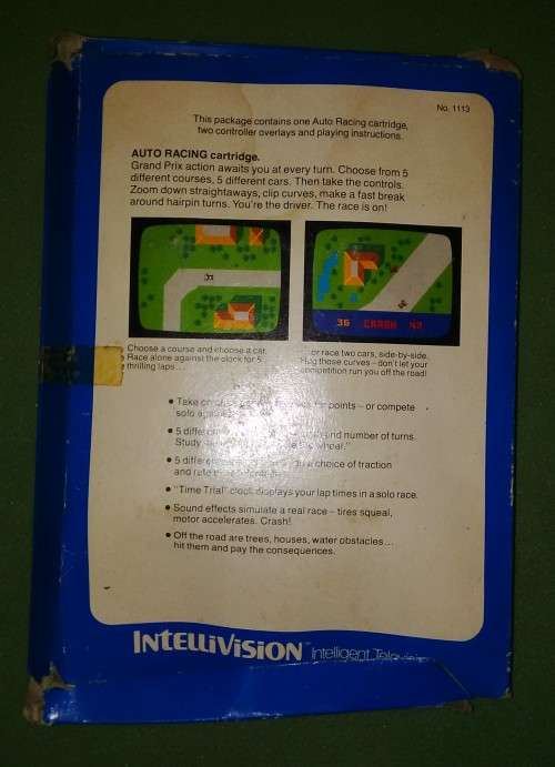 Intellivision Auto Racing, Vintage Cartridge Game