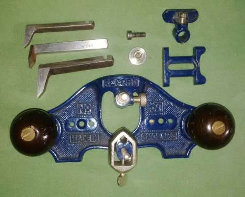Antique Record Router Plane No.071 With 3 Cutters (Blades) Like New In It's Original Box