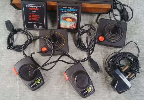 Vintage Atari Game Console CX-2600 AP Complete With Power Supply In Perfect Working Condition