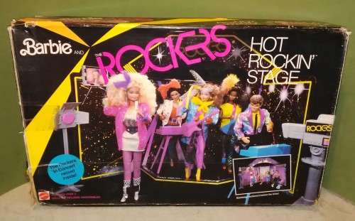 1985 Barbie And The Rockers `Hot Rockin Stage` Playset With Box And Instructions