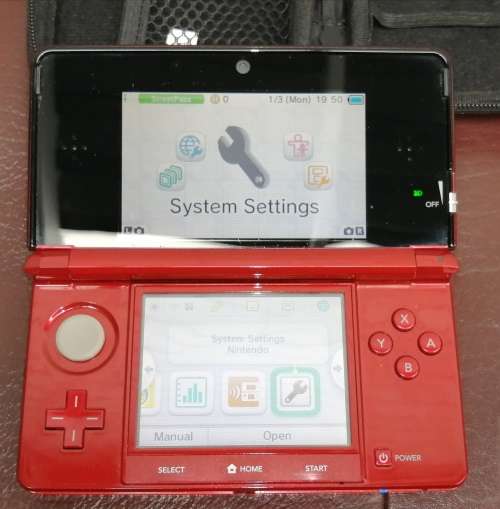 Nintendo 3DS Flame Red Hand Held Game In Like New Condition And Working Perfectly