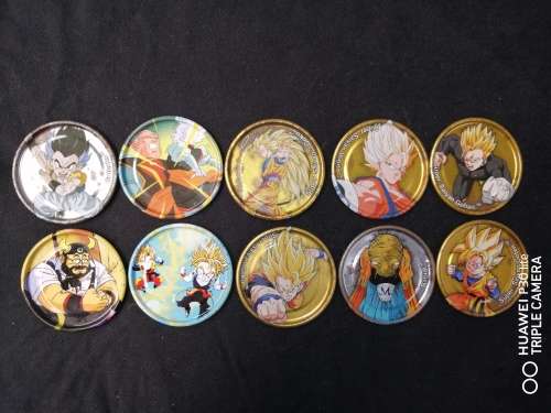 DragonBall Z Simba Colored Metal Tazos Lot Of 10, As In Pics