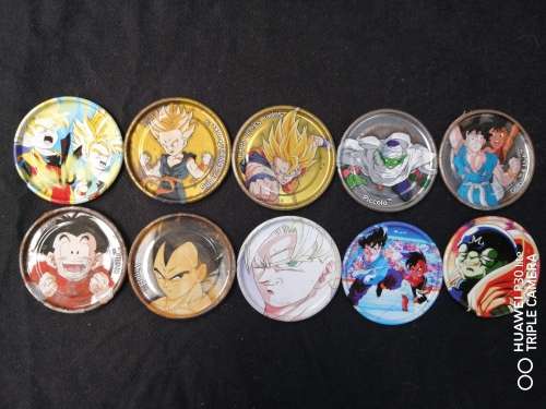 DragonBall Z Simba Colored Metal Tazos Lot Of 10, As In Pics