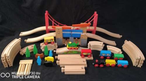 Brio Wooden Train Set With Other Non Brio Pieces All In Very Good Condition