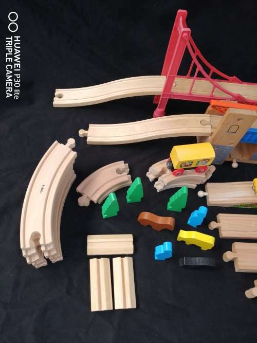 Brio Wooden Train Set With Other Non Brio Pieces All In Very Good Condition