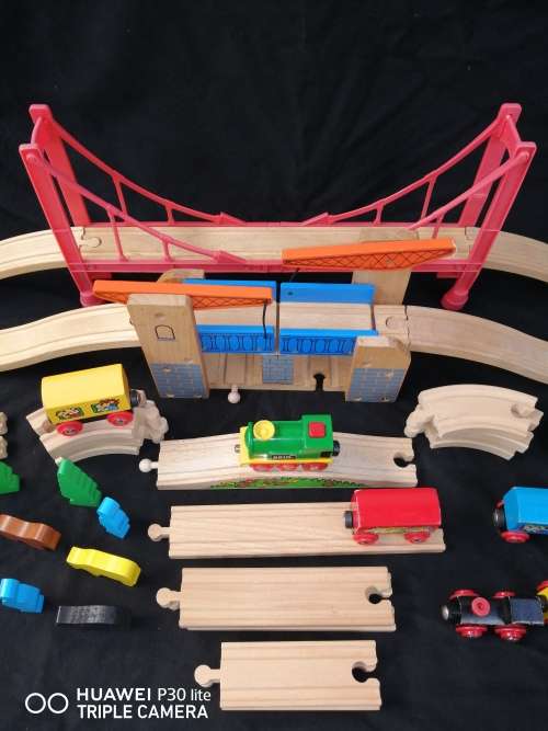 Brio Wooden Train Set With Other Non Brio Pieces All In Very Good Condition