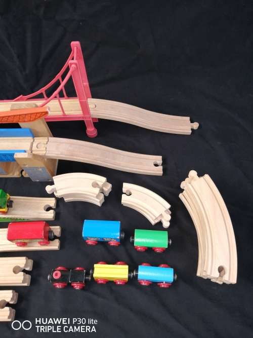 Brio Wooden Train Set With Other Non Brio Pieces All In Very Good Condition