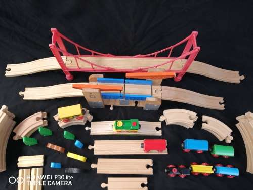 Brio Wooden Train Set With Other Non Brio Pieces All In Very Good Condition