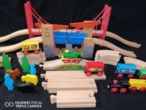 Brio Wooden Train Set With Other Non Brio Pieces All In Very Good Condition