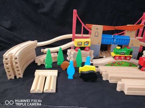 Brio Wooden Train Set With Other Non Brio Pieces All In Very Good Condition