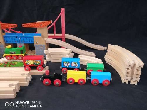Brio Wooden Train Set With Other Non Brio Pieces All In Very Good Condition