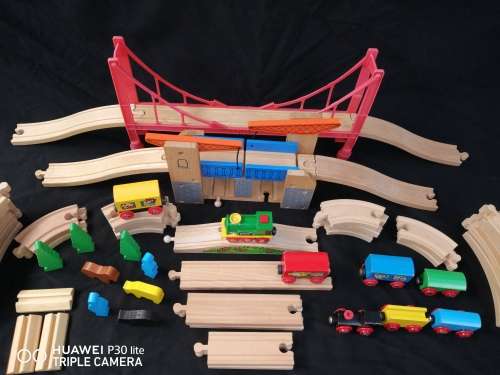 Brio Wooden Train Set With Other Non Brio Pieces All In Very Good Condition