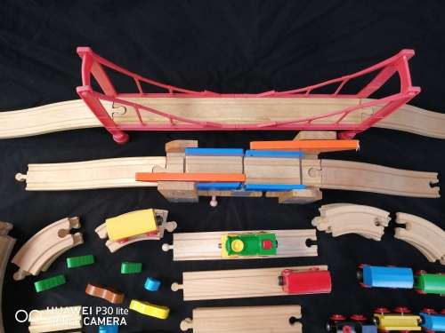 Brio Wooden Train Set With Other Non Brio Pieces All In Very Good Condition